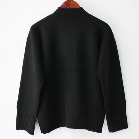 homspun ホームスパン　縮絨起毛ウールショートカーデ　#TOPグレー、ブラック