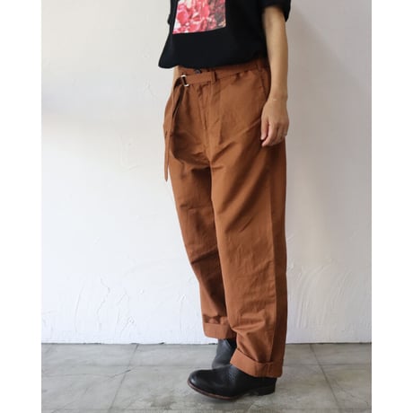 amne アンヌ　LINEN KERSEY belted bonito #Sand , Terracotta 【送料無料】