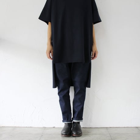 TRAVAIL MANUEL トラバイユマニュアル　ストレッチデニムペグパンツ　#INDIGO , BLACK