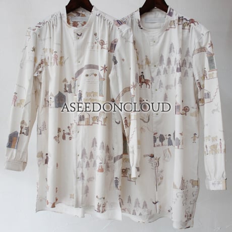 ASEEDONCLOUD アシードンクラウド　Shepherd diary cloth Kigansai shirt #off white 【送料無料】