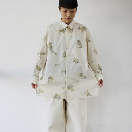 ASEEDONCLOUD アシードンクラウド Study of wild rabbit Map shirts  #ナチュラル　【送料無料】