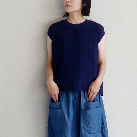 homspun ホームスパン　コンパクトウェザーノースリーブブラウス　#ホワイト、パウダーブルー、ダークピンク、ネイビー