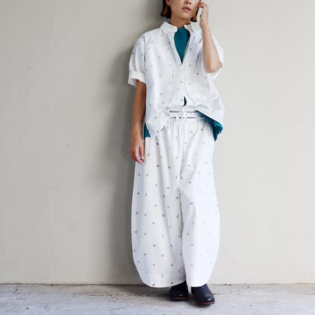 ASEEDONCLOUD アシードンクラウド companion dog print shokuonshitsu workshirts #off white