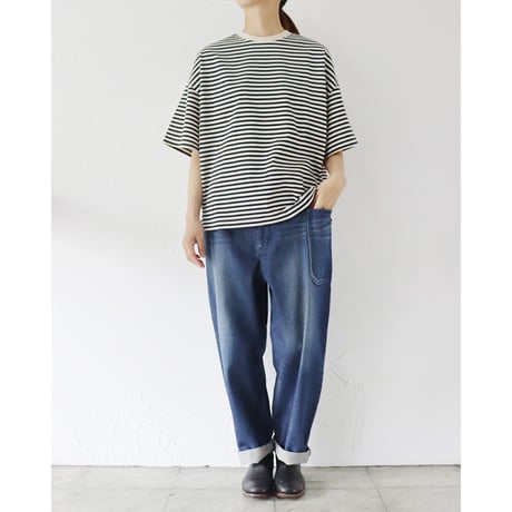 **2025a/w分到着** atelier naruse アトリエナルセ　コットンデニム ウエストゴム バルーンバンツ　#ストーンウォッシュ加工