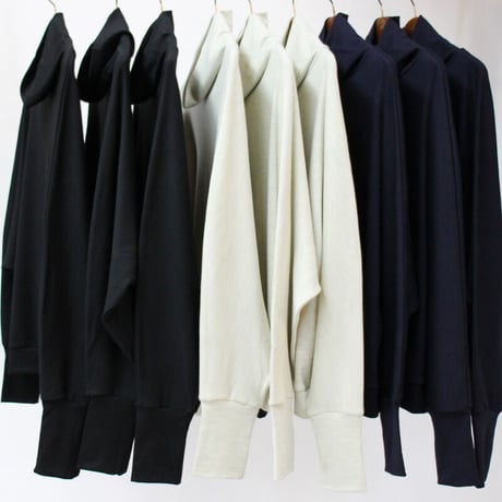 **またまた再入荷**LinenYa ウール天竺ハイネックプルオーバー　#ネイビー、ブラック、ヘザーグレー　【送料無料】
