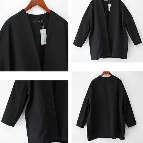 TRAVAIL MANUEL トラバイユマニュアル　コンパクトチノノーカラーBIGジャケット　#キャメル、ブラック