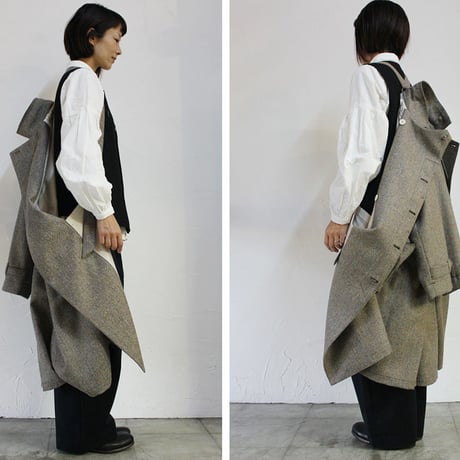 ASEEDONCLOUD　アシードンクラウド　Earth Herrinbone Father's Coat #BEIGE , DARK GREEN　【送料無料】