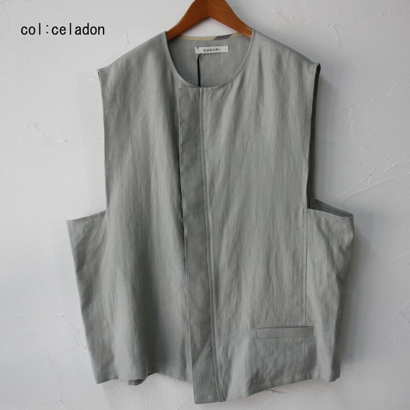 SUSURI ススリ ディグベスト #navy , khaki , celadon 【送料無 SUSURI ススリ ディグベスト #navy , khaki , celadon 【送料無