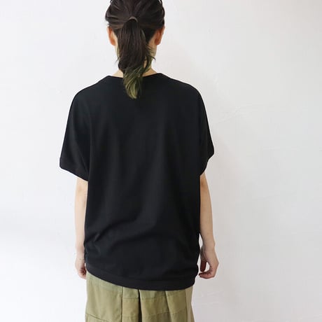TRAVAIL MANUEL トラバイユマニュアル　ギザ天竺バインダーアシメTシャツ　#WHITE , BLACK , ST-BLUE