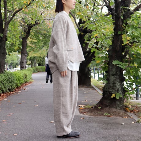 atelier naruse アトリエナルセ　シェットランドウールリネンスモック　shetland wool linen smock　【送料無料】