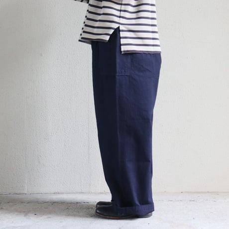 **今季も再入荷** homspun ホームスパン　10ozデニムギャザーパンツ　#ホワイト、ブリーチブルー、ブルー