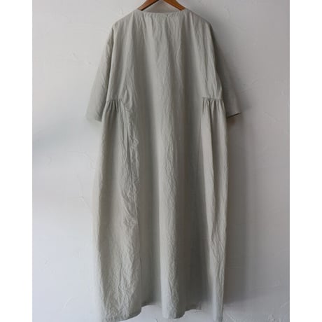 Linenya リネンヤ　スリットネックワンピース　#ライトグレー、ネイビー