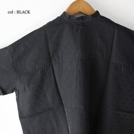 **再入荷** TRAVAIL MANUEL トラバイユマニュアル　キュプラドットバンドカラーシャツ　#ネイビー、ブラック