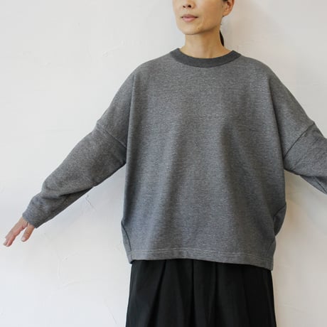 TRAVAIL MANUEL トラバイユマニュアル ヴィンテージ裏毛プルオーバー　#ヘザーグレー、チャコールグレー、サンド　【送料無料】