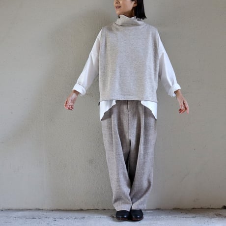 atelier naruse アトリエナルセ　シェットランドウールリネンタックワイドパンツ shetland wool linen tuck wide pants