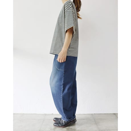 **2025a/w分到着** atelier naruse アトリエナルセ　コットンデニム ウエストゴム バルーンバンツ　#ストーンウォッシュ加工