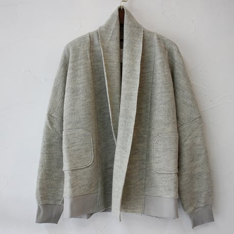 MAGALI マガリ　コットンウールニット・ショールカーディガン　#ブラック、杢グレー、杢ベージュ