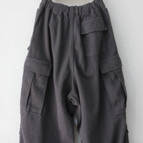 FUNSET OF ART ファンセットオブアート　コットンリネン刺し子バルーンカーゴパンツ　#grey 【送料無料】