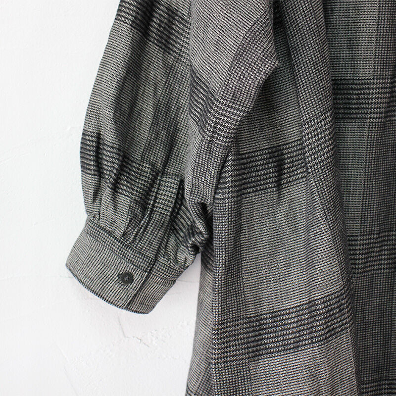 Brocante ブロカント 綿麻グレンチェックシャンブルワンピース