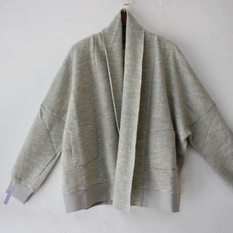 MAGALI マガリ　コットンウールニット・ショールカーディガン　#ブラック、杢グレー、杢ベージュ