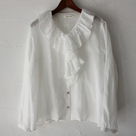 SUSURI ススリ　スネイルブラウス　#off white , black  【送料無料】