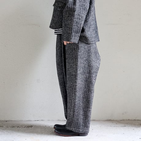 atelier naruse アトリエナルセ　シェットランドウールリネンタックワイドパンツ shetland wool linen tuck wide pants