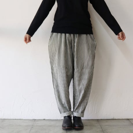 **またまた再入荷** homspun ホームスパン　6ozヒッコリーギャザーパンツ　#太ストライプ　【送料無料】