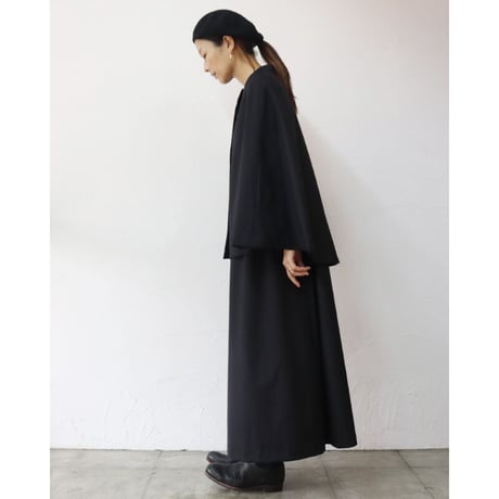 **再入荷** Linenya リネンヤ　ウールケープ　#ブラック　【送料無料】