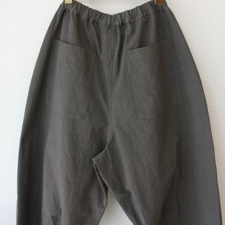 **再入荷** LinenYa リネンヤ　コーデュラ天日干しワッシャータックワイドパンツ　#チャコールグレー 【送料無料】