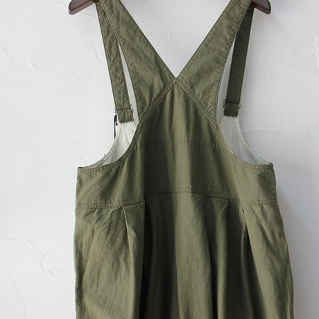 Brocante ブロカント　綿麻バックサテンバロンサロペット Ballon salopette #ベージュ、オリーブ、ブラック