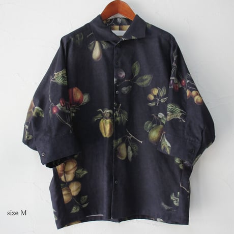 ASEEDONCLOUD　アシードンクラウド　Mitsuyakusou botanical print Resarcher shirt  #ブラック