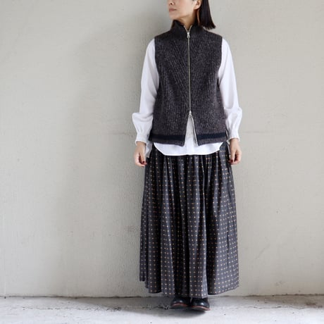 ASEEDONCLOUD アシードンクラウド　Blushed knit vest　#dark brown 【送料無料】