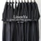 **またまたまた再生産分** LinenYa リネンヤ　コットンスタンドカラーワンピース　#ブラック、千鳥格子