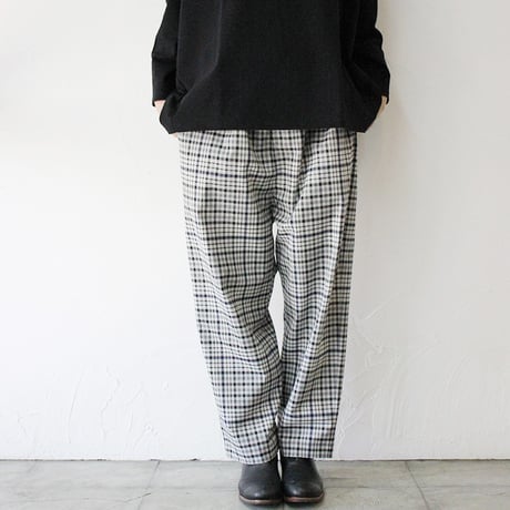 TRAVAIL MANUEL トラバイユマニュアル　レトロチェックポーラパンツ　#グレーチェック