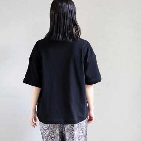 amne アンヌ TWISTED JERSEY half sleeve bottie #ブラック、ブルー