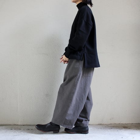 **再入荷** LinenYa リネンヤ　コーデュラ天日干しワッシャータックワイドパンツ　#チャコールグレー 【送料無料】