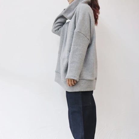 **またまた再入荷** Linenya リネンヤ　裏起毛ボリュームネックプルオーバー　#グレー　【送料無料】