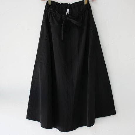 **再入荷**　homspun ホームスパン　コットンラチネフレアースカート　#ネイビー、ブラック
