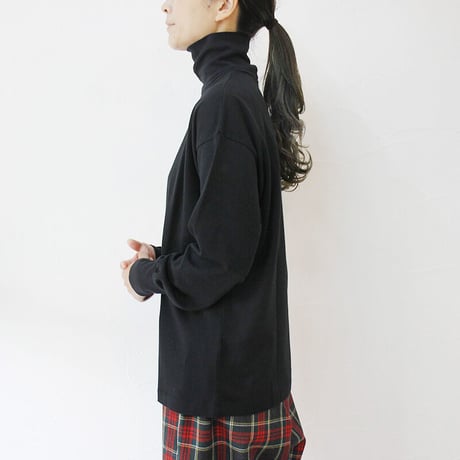 homspun ホームスパン　40/2天竺タートルプルオーバー　#ピンク、ブラック