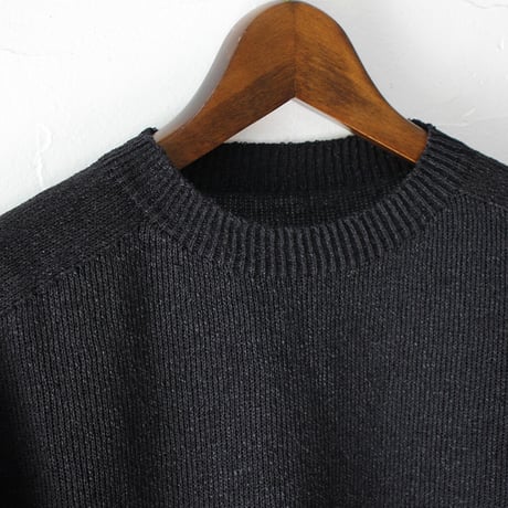 **再入荷** LinenYa リネンヤ as it is. 和紙混クルーネック半袖ニット　#ブラック、ベージュ