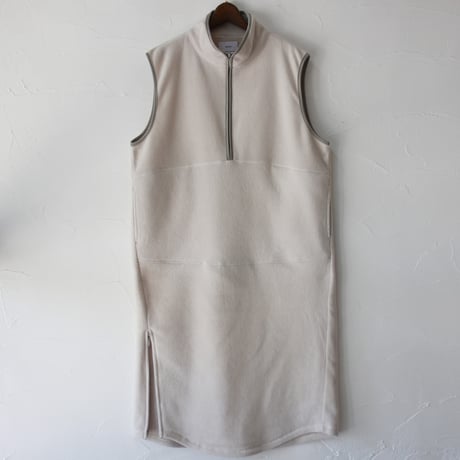 **MORE SALE** KHA:KI カーキ SIDE ZIP FLEECE DRESS フリースジャンパースカート #エクリュ、ブラウン