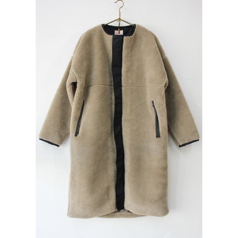 maomade マオメイド ベアーボアロング丈コート #グレージュ、モカ