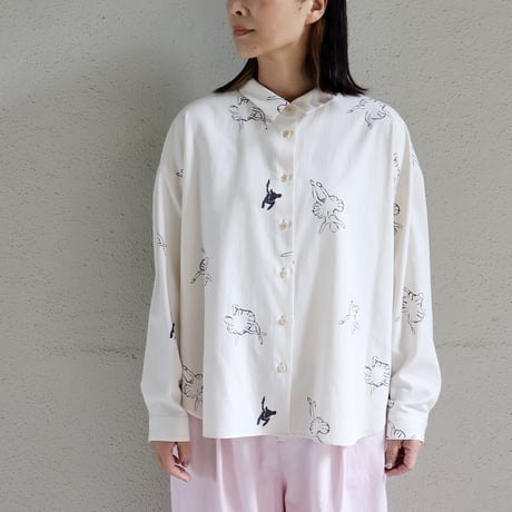 atelier naruse アトリエナルセ　レーヨンコットンビッグシルエットシャツ～バレリーナ～　rayon cotton big silhouette shirt