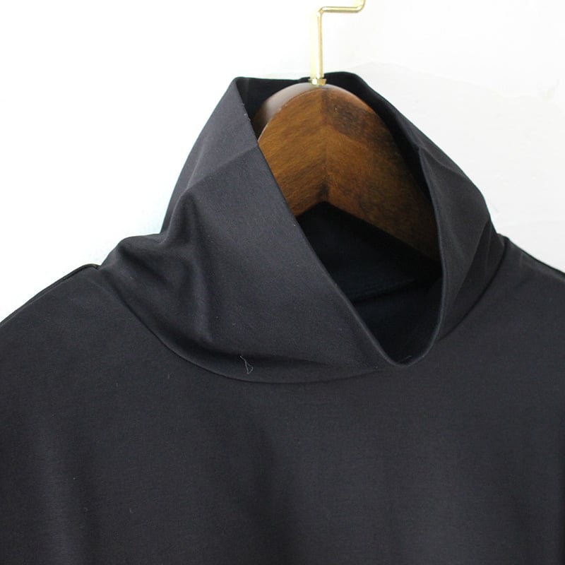 MAGALI マガリ ハイゲージコットン・タートルカットソー #ブラック