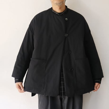 TRAVAIL MANUEL トラバイユマニュアル　キルト＆T/Cウェザーカービージャケット　#ライトグレー、ブラック
