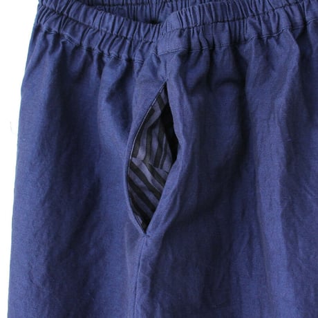 **またまた再入荷** homspun ホームスパン　C/Lツイルギャザーパンツ　#ブルー、ベージュｘネイビー、ダークネイビー、ブラック