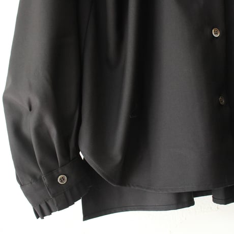 **再入荷** amne アンヌ　GABARDINE frilled blouse　ギャバジンフリルブラウス　#ブラック