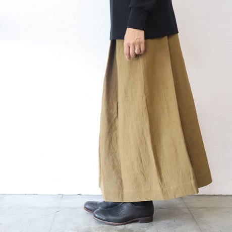**またまた再入荷** Linenya リネンヤ　リネンタックスカート　＃キャメルブラウン、ブラック