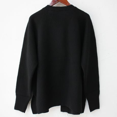 homspun ホームスパン　縮絨起毛ウールラグランカーデ　#TOPグレー、ブラック