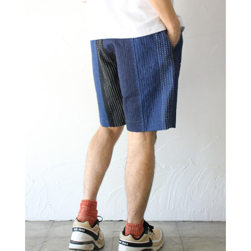 ササフラス XL 日本製 ショートパンツ デニム インディゴ トリプルステッチ JAPAN BLUE JEANS ジャパンブルージーンズ 11oz インディゴ刺子